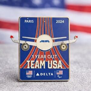 Delta Air Lines Paris Olympics Blue Team USA 2024 Airplane Livery Lapel Pin
